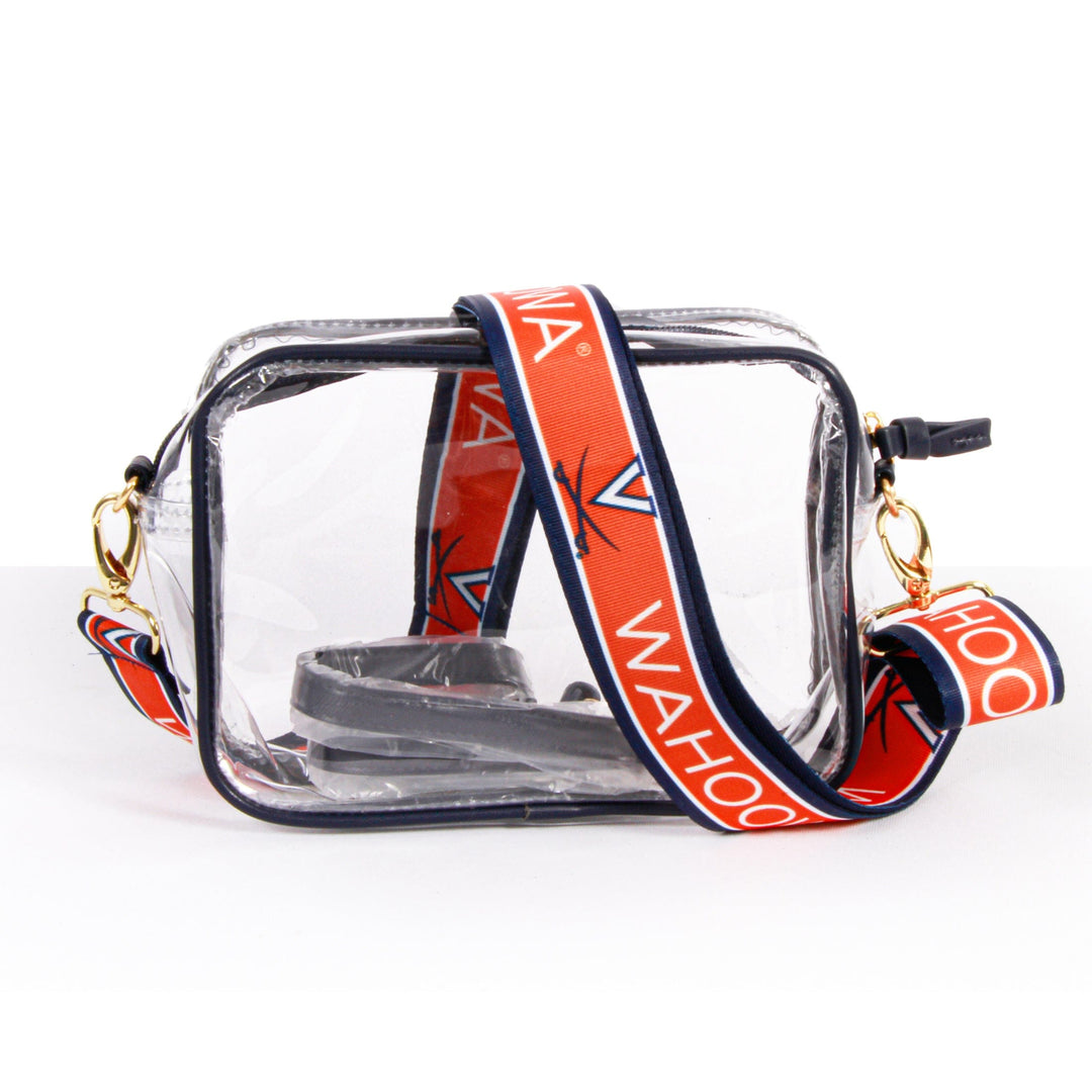 Desden Purse Bridget Clear Purse with Patterned Shoulder Straps - University of Virginia