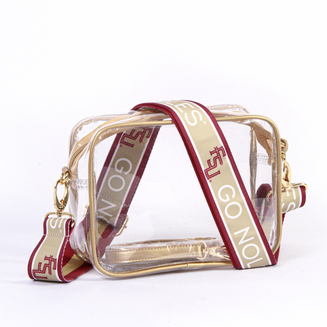 Desden Purse Bridget Clear Purse with Patterned Shoulder Straps - Florida State