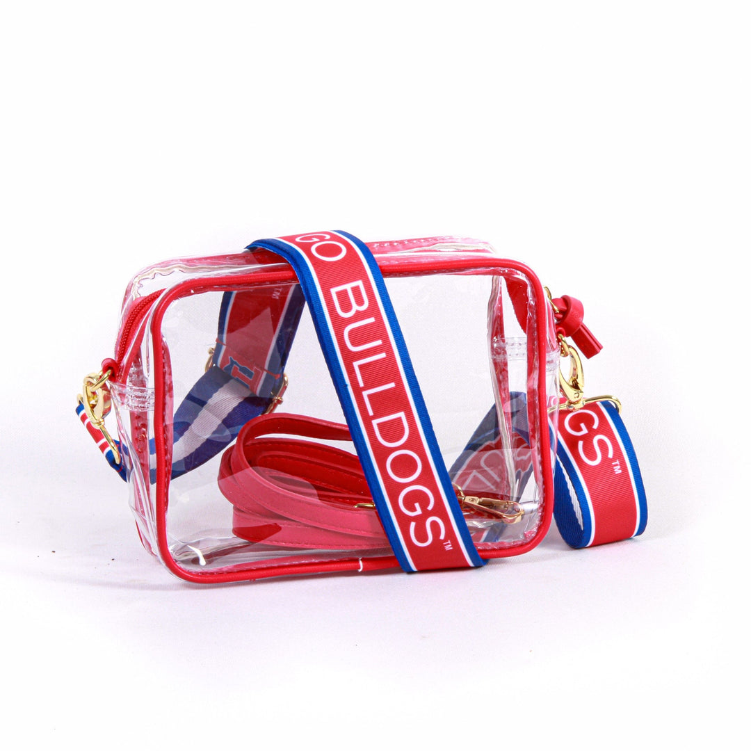 Desden Purse Bridget Clear Purse with Patterned Shoulder Straps - Louisiana Tech