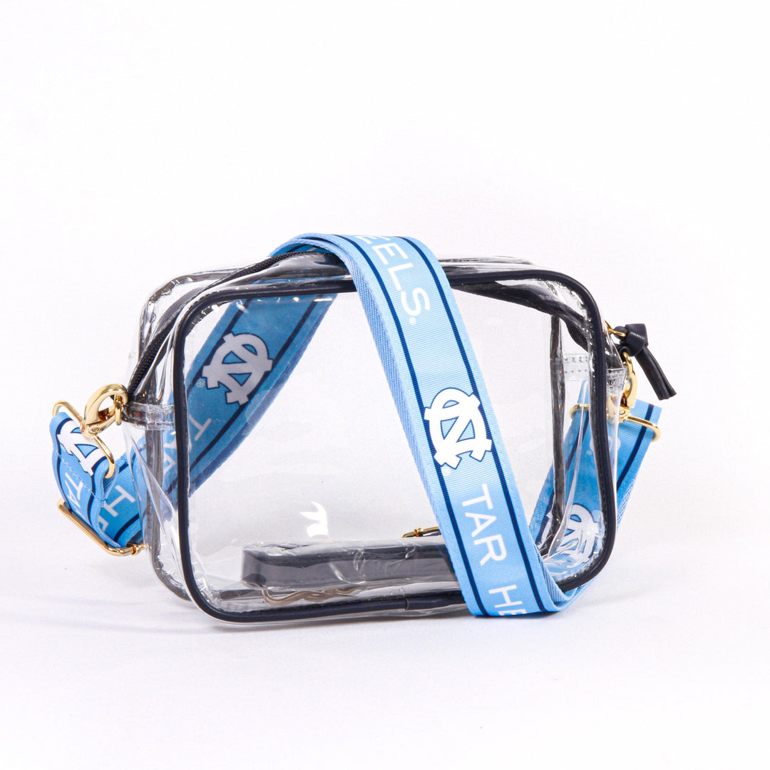 Desden Purse Bridget Clear Purse with Patterned Shoulder Straps - North Carolina