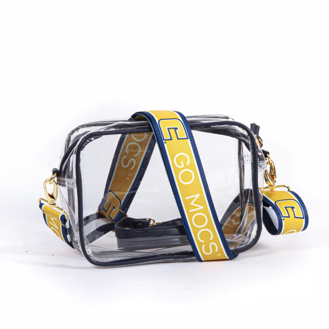 Desden Purse Bridget Clear Purse with Patterned Shoulder Straps - Tennessee Chatanooga