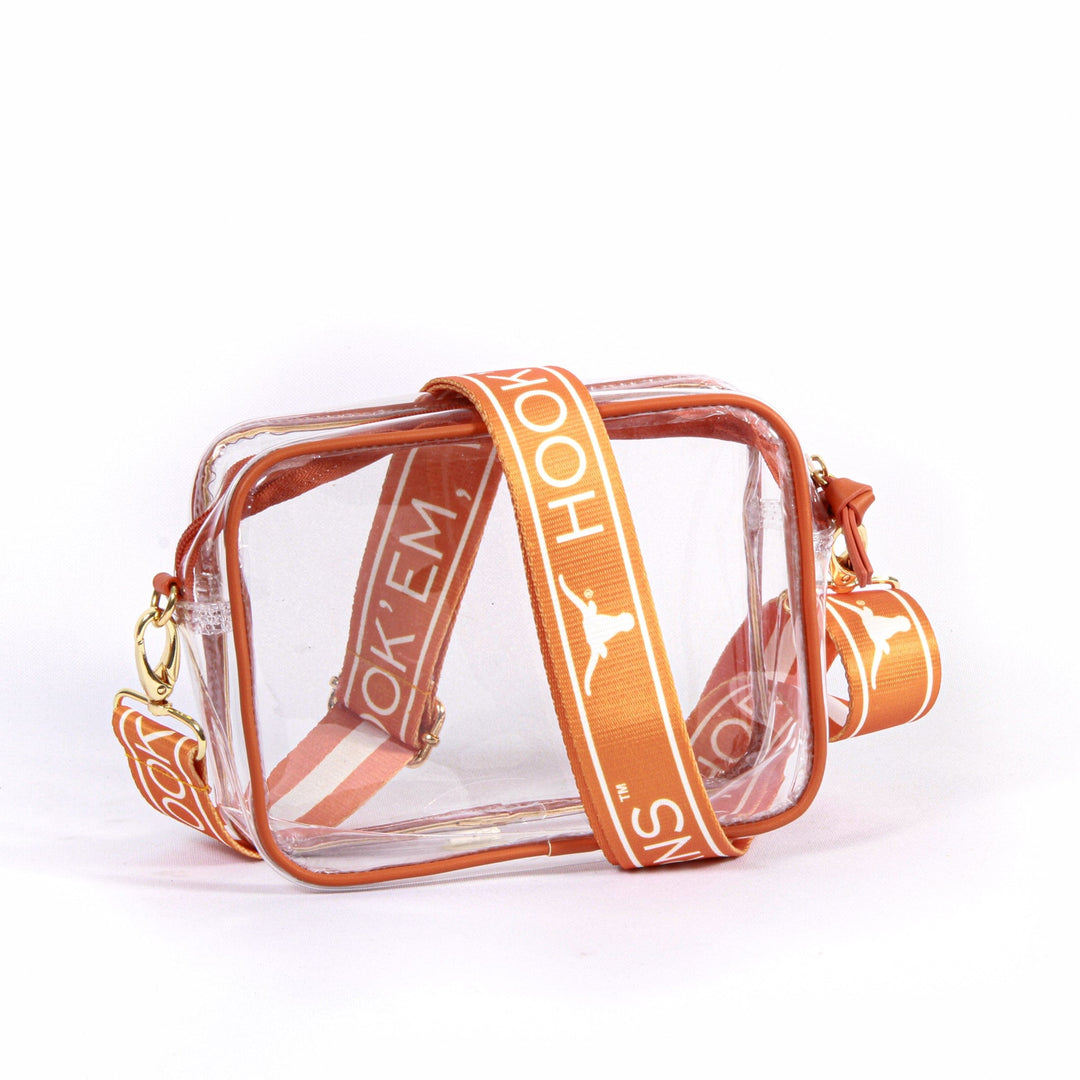 Desden Purse Bridget Clear Purse with Patterned Shoulder Straps - Texas