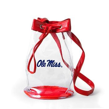 Desden Purse Closeout:Madison Clear Bucket Bag- Ole Miss