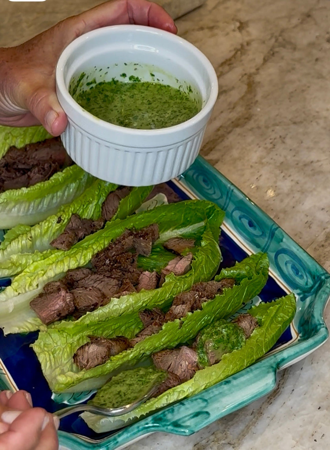 Steak &amp; Chimichurri Lettuce Cups — Game Day, The Clean Way