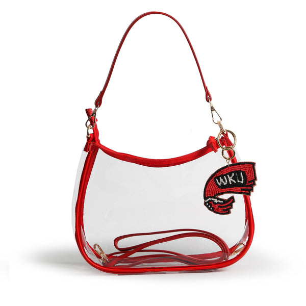 Sara Large Clear Purse with Beaded Charm