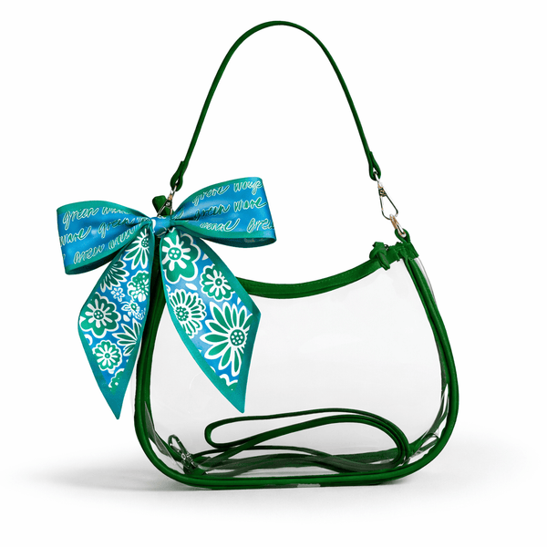 Sara Large Clear Purse with Skinny Scarf Tie