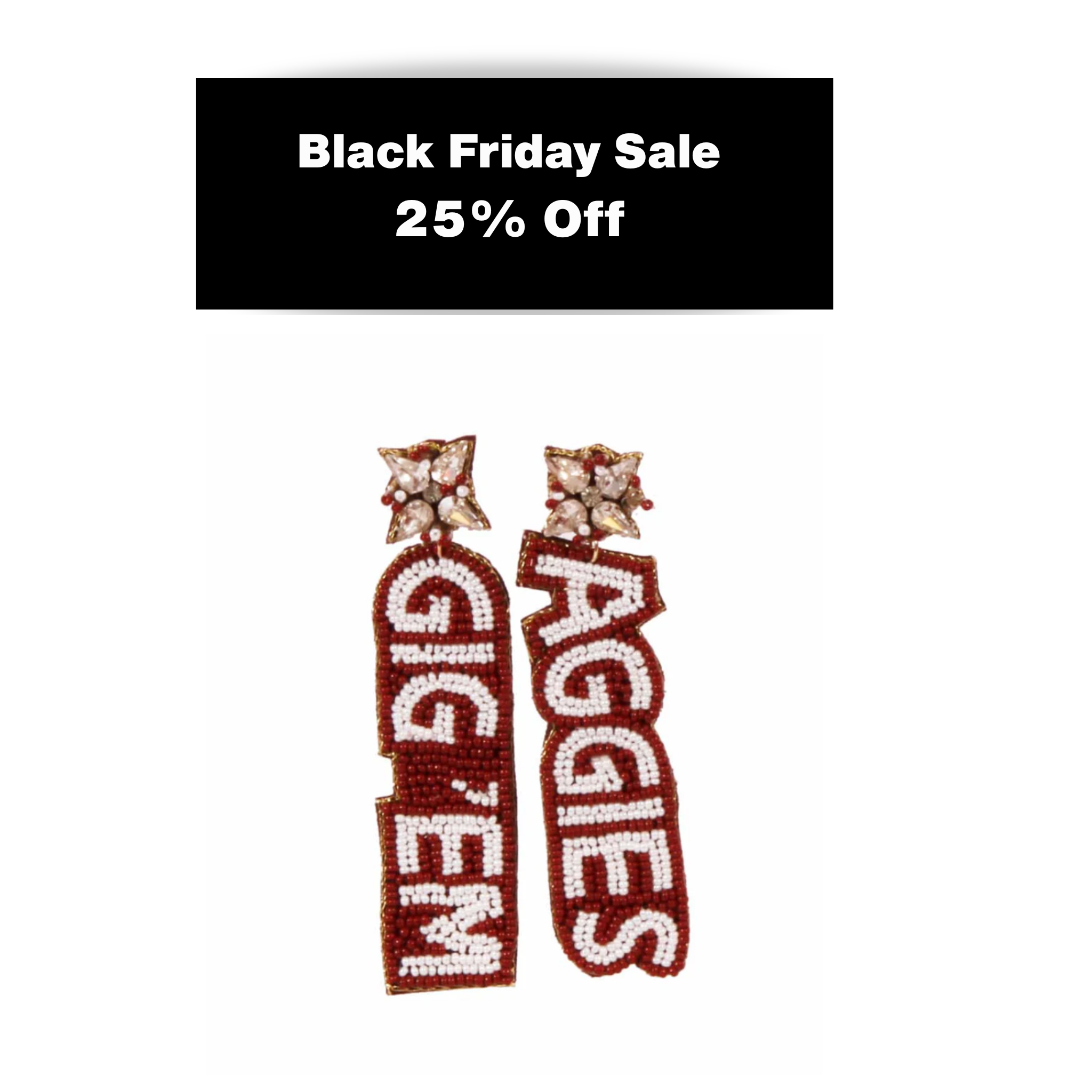 Hand Beaded Collegiate Licensed Game Day Earrings