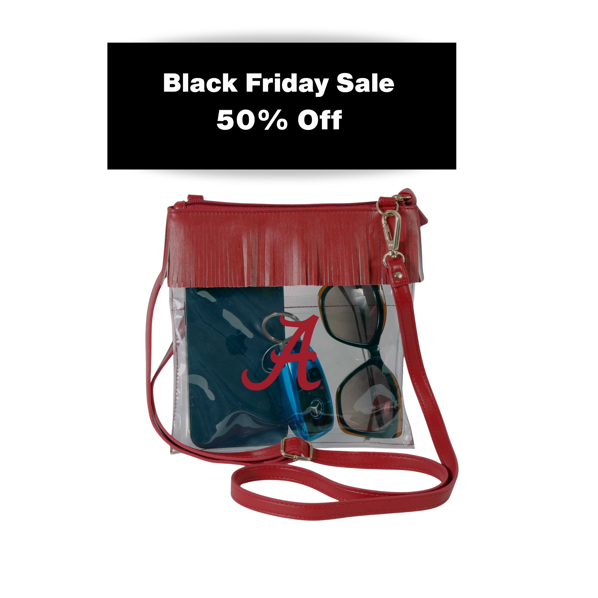 Judy Ann Fringe Clear Crossbody Purse