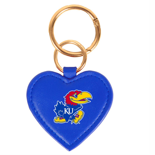 Kansas Jayhawks Heart Purse Charm/Key Ring