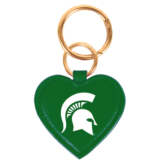 Michigan State Spartans Heart Bag Charm/ Key Ring