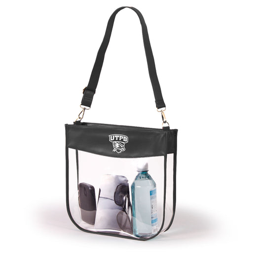 UTPB Kate Large Clear Purse with Zipper, stadium-approved, officially licensed, by Desden