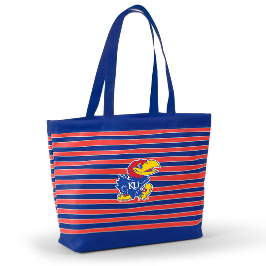 Kansas Jayhawks Tatum Tote Wavy Striped Tote by Desden