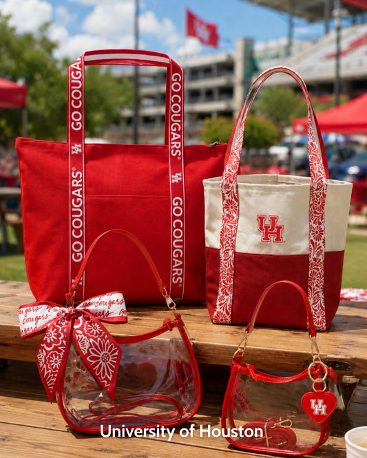 Houston Cougars Clara Clear Purse – Stadium Bag with Heart Charm