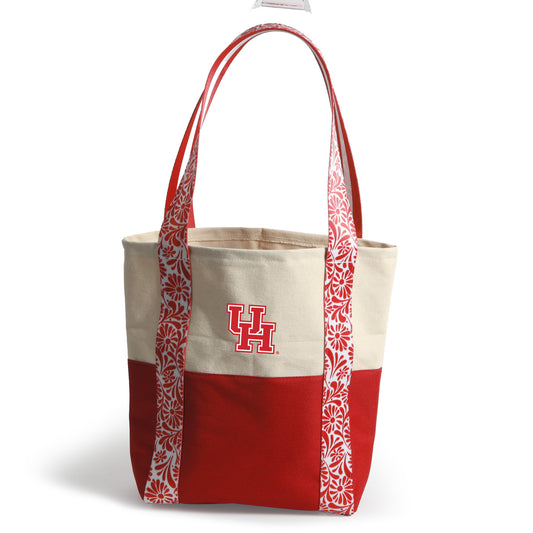 Canvas Mini Tote with Floral Straps – Houston Cougars