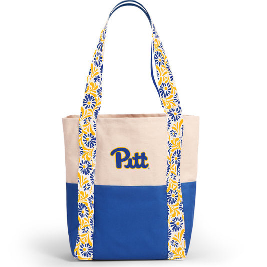 Canvas Mini Tote with Floral Straps – Pitt Panthers