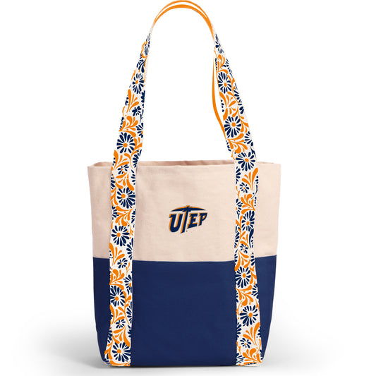 Canvas Mini Tote with Floral Straps – UTEP Miners