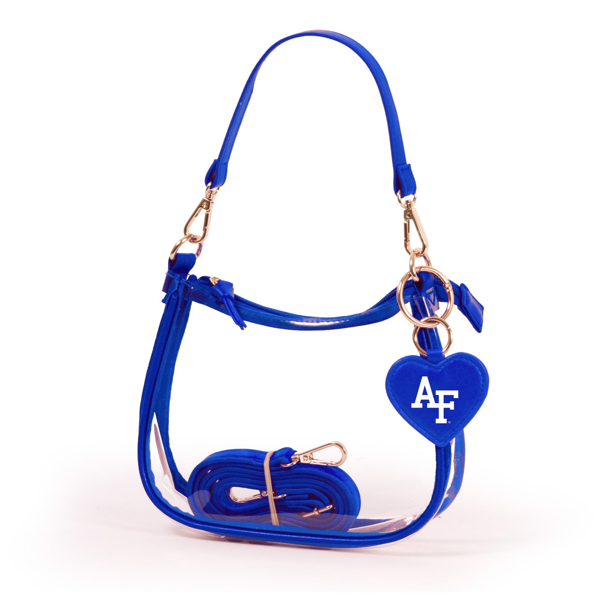 Air Force Clara Clear Crossbody Purse, stadium-approved, officially licensed, by Desden