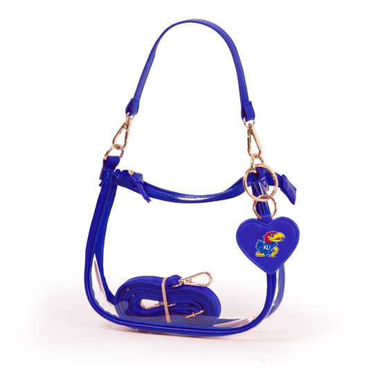 Kansas Jayhawks Clara Clear Purse – Stadium Bag with Heart Charm