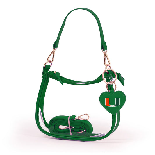 Miami Hurricanes Clara Clear Purse – Stadium Bag with Heart Charm