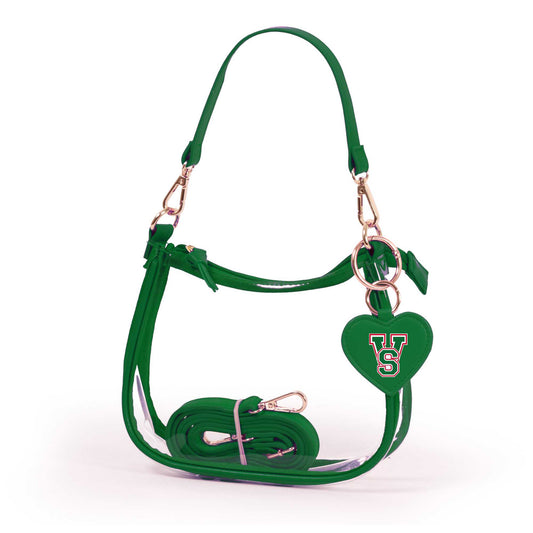 Mississippi Valley State Delta Devils Clara Clear Purse – Stadium Bag with Heart Charm