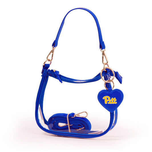 Pitt Panthers Clara Clear Purse – Stadium Bag with Heart Charm