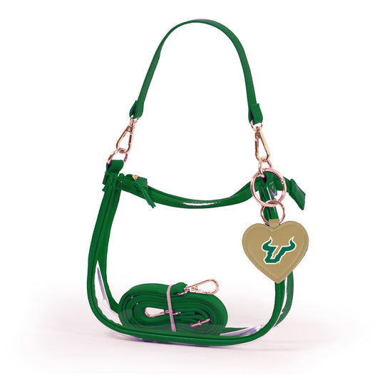 South Florida Bulls Clara Clear Purse – Stadium Bag with Heart Charm