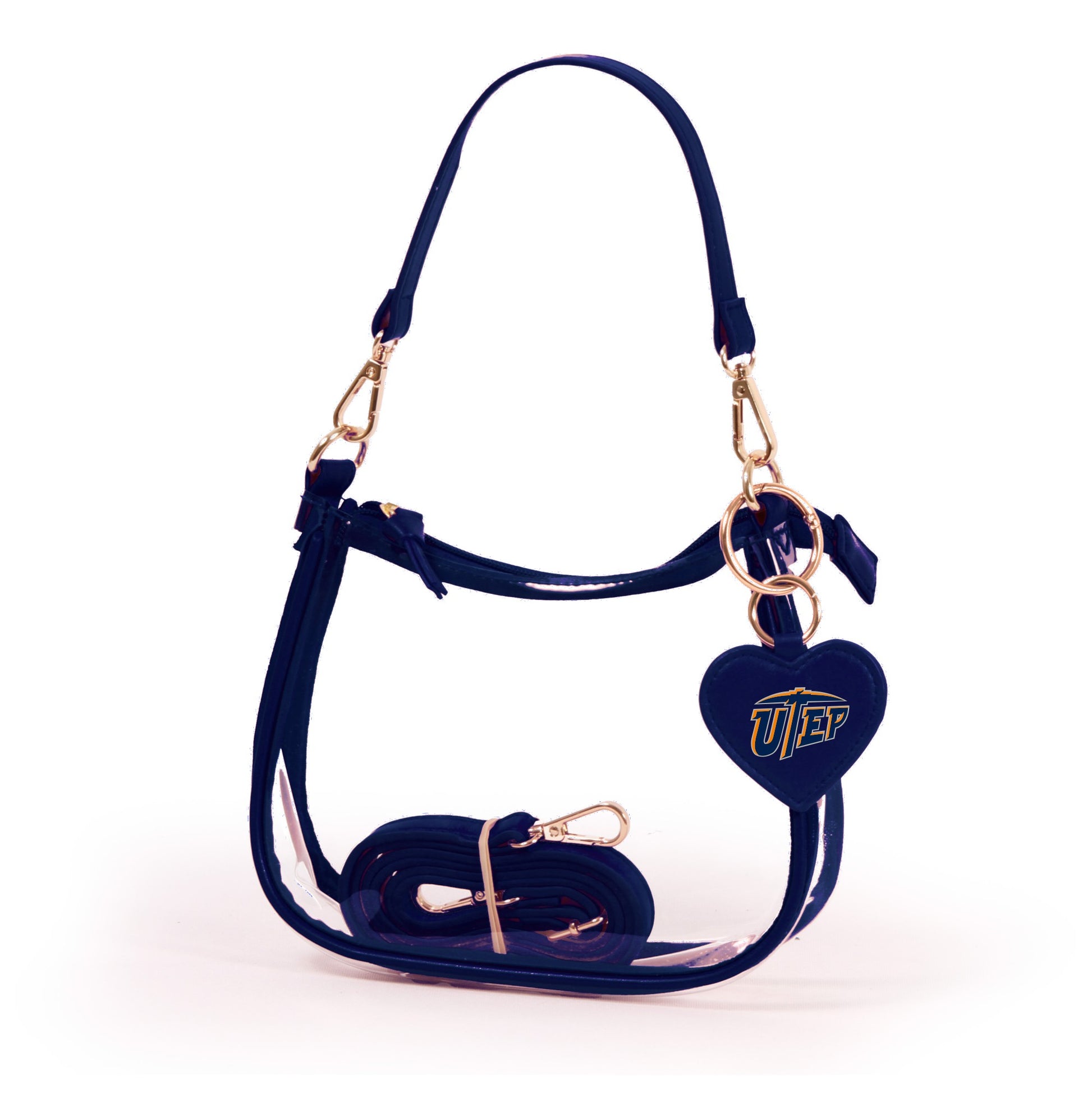 UTEP Clara Clear Crossbody Purse, stadium-approved, officially licensed, by Desden