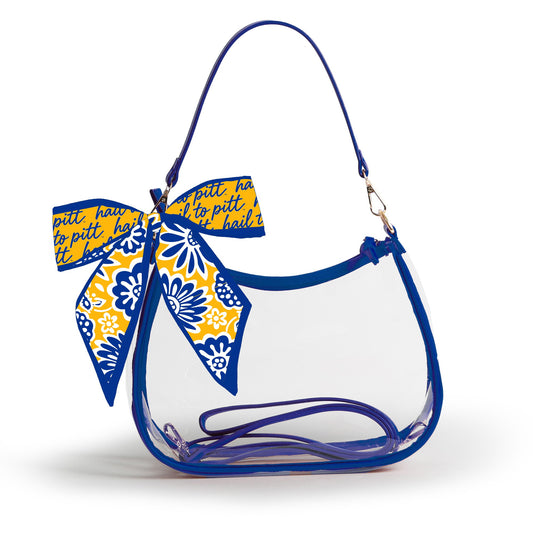 Pitt Panthers Sara Clear Purse with Skinny Scarf – Large Stadium Bag
