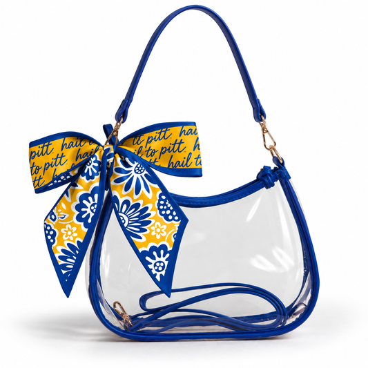 Pitt Panthers Sara Clear Purse with Skinny Scarf – Large Stadium Bag