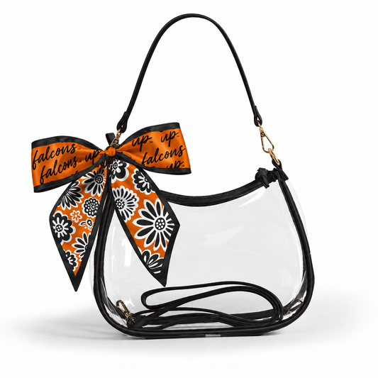 UTPB Falcons Sara Clear Purse with Skinny Scarf – Large Stadium Bag