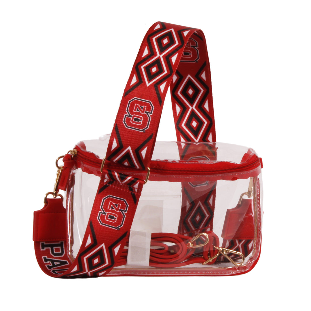 Lexi Clear Purse with Patterned Shoulder Straps - NC State