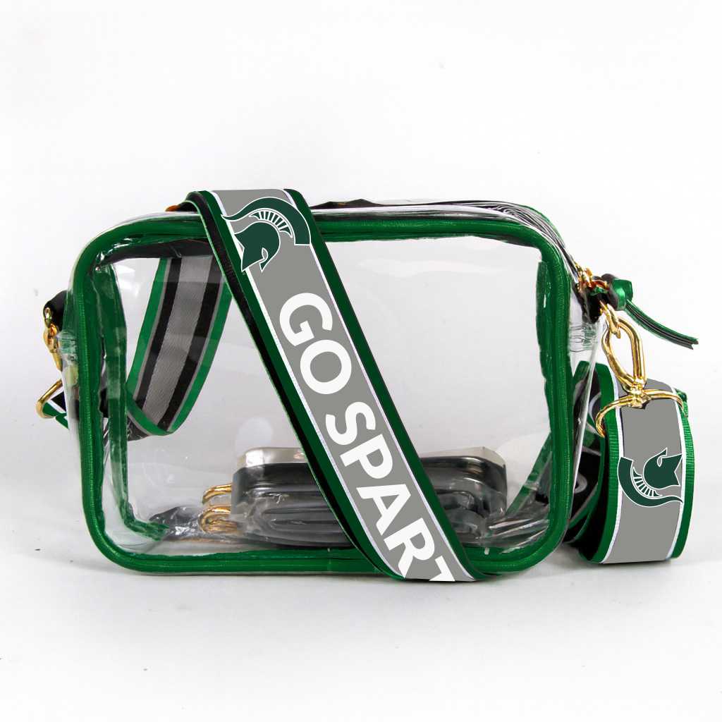 Michigan State Spartans Bridget Clear Purse – Stadium Bag with Custom Strap