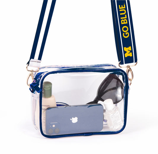 Michigan Wolverines Bridget Clear Purse – Stadium Bag with Custom Strap