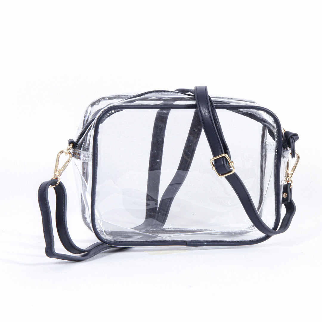 Bridget Clear Purse with Patterned Shoulder Straps - Illinois