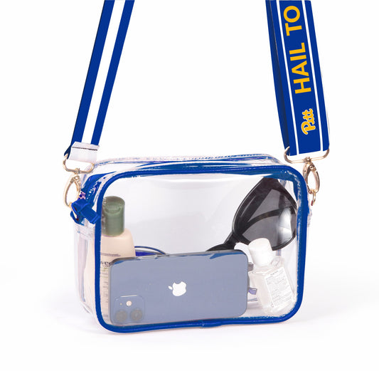Pitt Panthers Bridget Clear Purse – Stadium Bag with Custom Strap