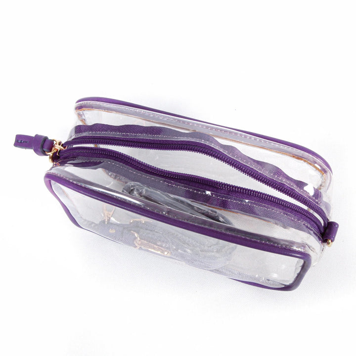 Bridget Clear Purse with Patterned Shoulder Straps - Stephen F Austin