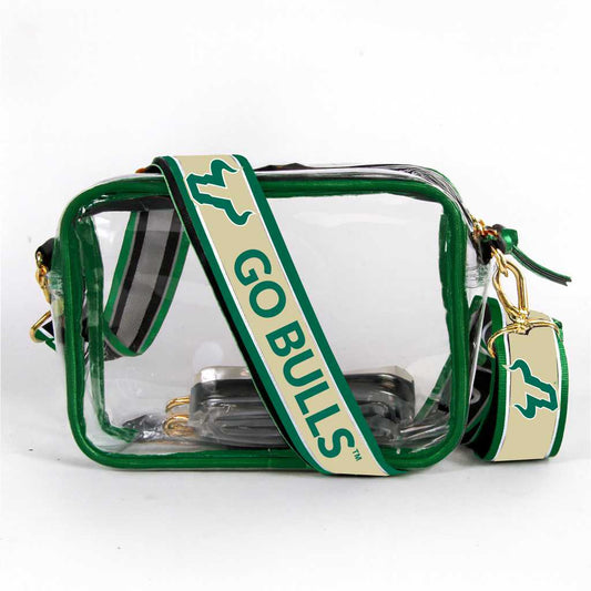 South Florida Bulls Bridget Clear Purse – Stadium Bag with Custom Strap