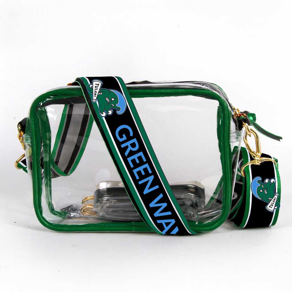 Tulane Green Wave Bridget Clear Purse – Stadium Bag with Printed Strap