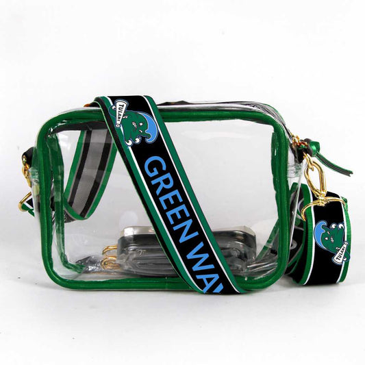 Tulane Green Wave Bridget Clear Purse – Stadium Bag with Printed Strap