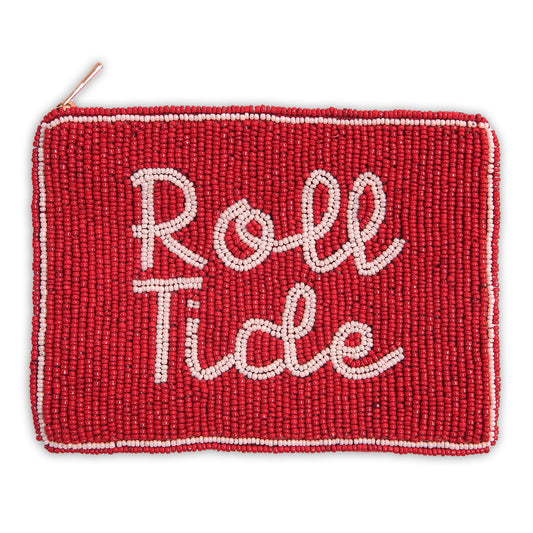 Hand Beaded Coin Pouch - Alabama Crimson Tide