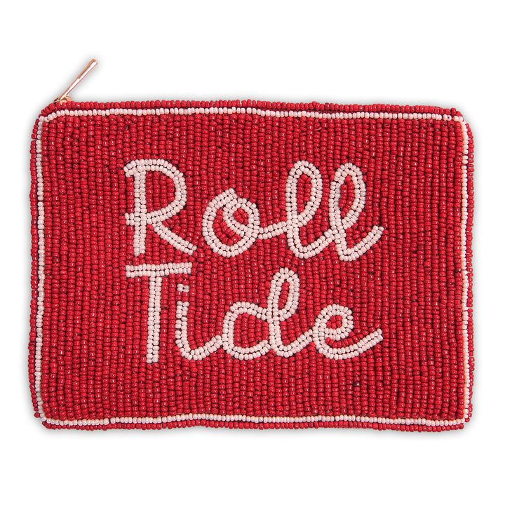 Hand Beaded Coin Pouch - Alabama Crimson Tide