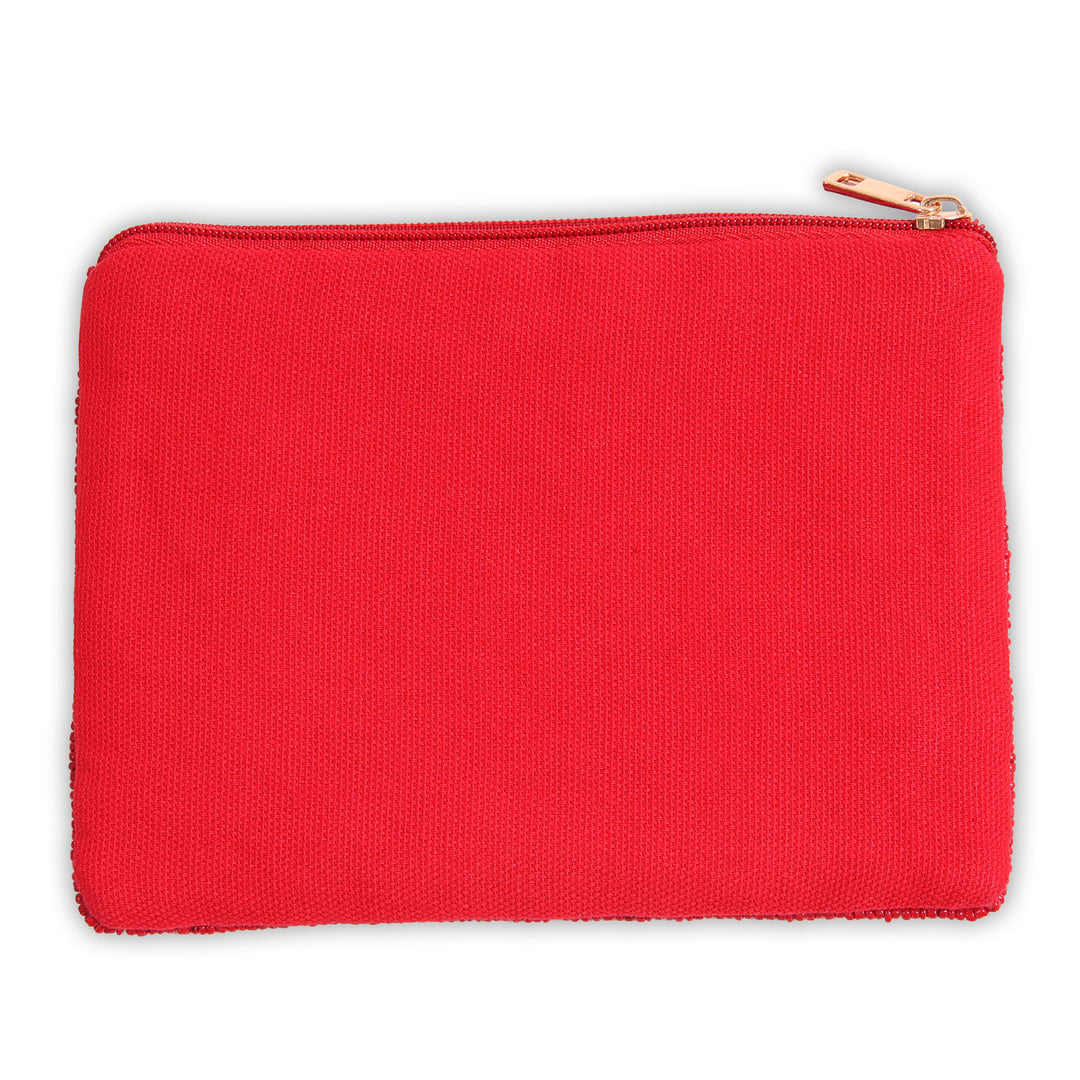 PRE-ORDER Hand Beaded Coin Pouch – Arkansas Razorbacks