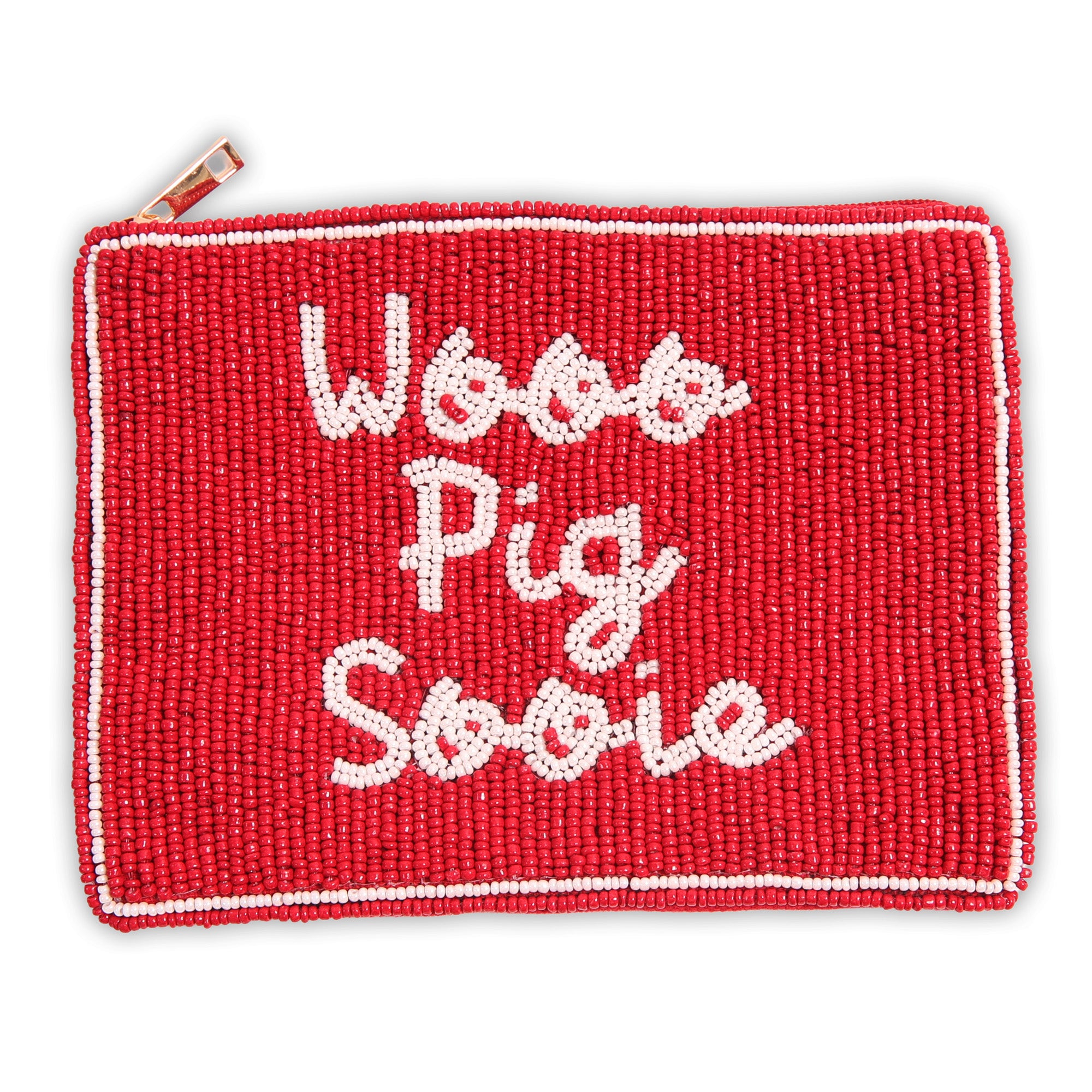 PRE-ORDER Hand Beaded Coin Pouch – Arkansas Razorbacks