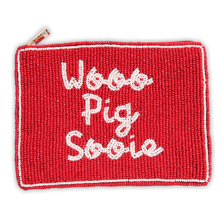 PRE-ORDER Hand Beaded Coin Pouch – Arkansas Razorbacks
