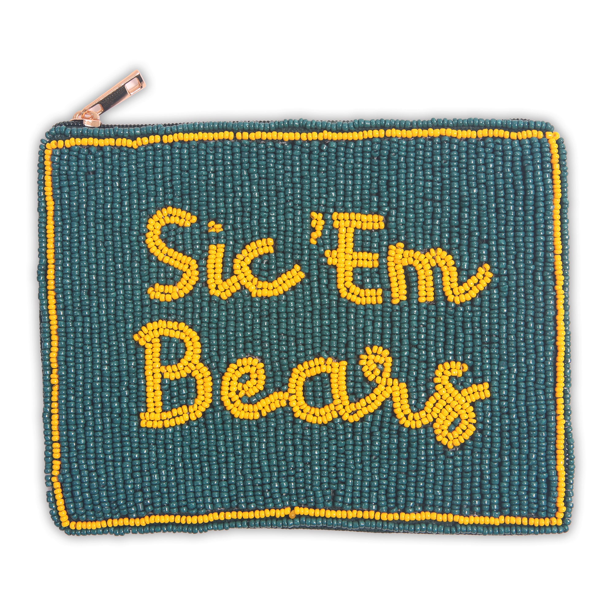Hand Beaded Coin Pouch - Baylor Bears