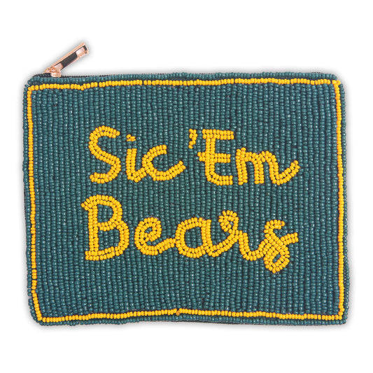Hand Beaded Coin Pouch - Baylor Bears
