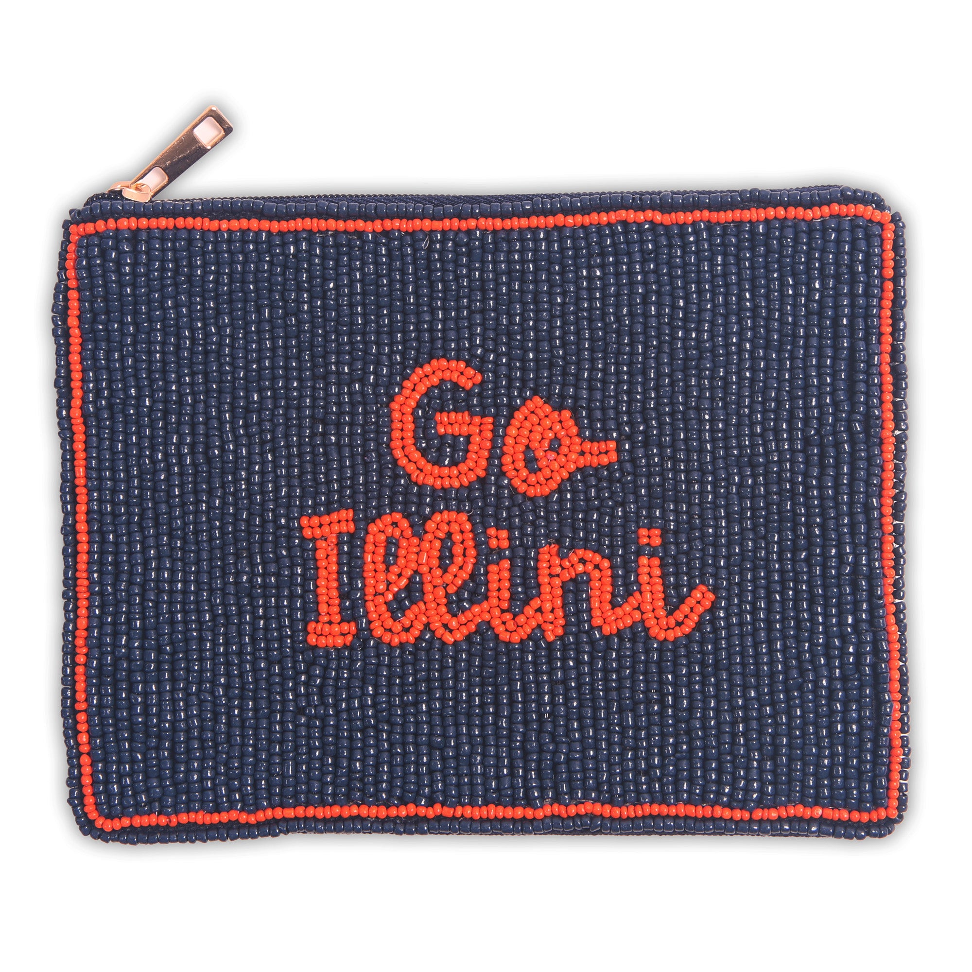 Hand Beaded Coin Pouch - Illinois Fighting Illini