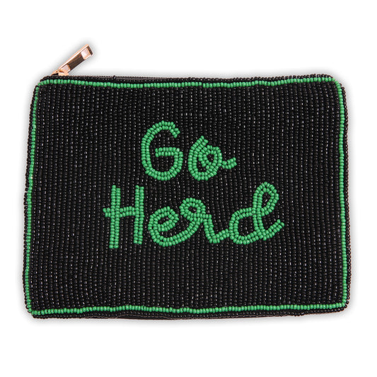Hand Beaded Coin Pouch - Marshall Thundering Herd