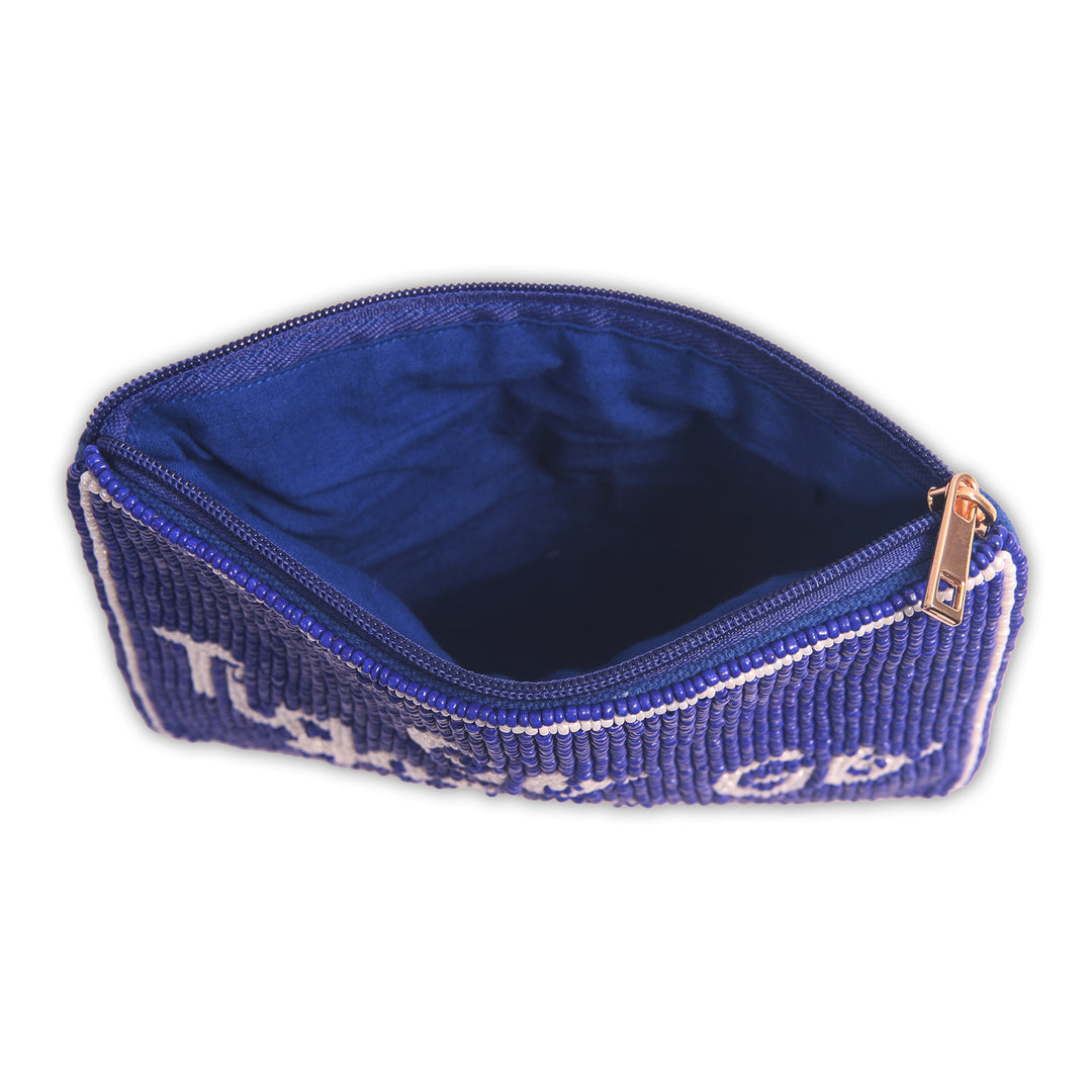 Hand Beaded Coin Pouch - Memphis Tigers