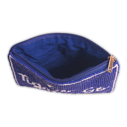 Hand Beaded Coin Pouch - Memphis Tigers